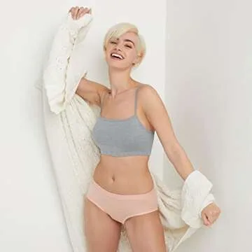 Hanes Women's Bralette, Breathable Pullover Bra, Crop Top, Solid or Assorted, 3-Pack, Denim Jacket/Concrete Heather/Ultra Blue, Small