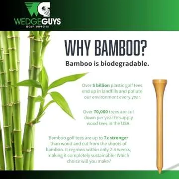 Wedge Guys Bamboo Golf Tees 2-3/4" | Stronger & Biodegradable | Free Ball Marker