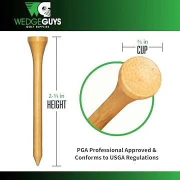 Wedge Guys Bamboo Golf Tees – Strong, Biodegradable, PGA Approved