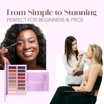 Lamora Eyeshadow Palette Makeup - Eye Makeup Palette with 16 Highly Pigmented Matte Shades - Vegan & Blendable