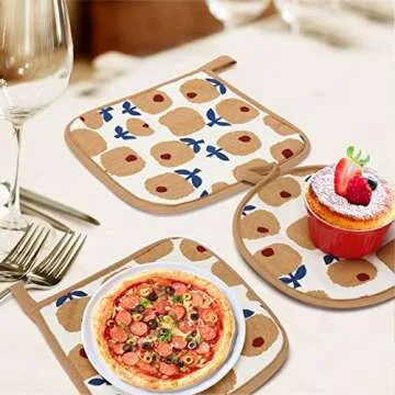 Stylish Oven Mitts and Potholders Set for All Cooking Needs