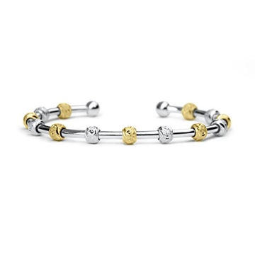 Golf Goddess Stroke/Score Counter Bracelet - Two Tone Silver and Gold with Silver Cuff