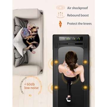 RHYTHM FUN Walking Pad, Treadmill Under Desk with Wide Belt 2.5HP Portable Walking Treadmill Under Desk for Home and Office, Installation-Free Standing Desk Treadmill with Remote Control (Black)