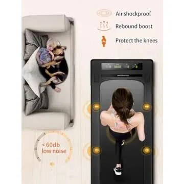 RHYTHM FUN Walking Pad, Treadmill Under Desk with Wide Belt 2.5HP Portable Walking Treadmill Under Desk for Home and Office, Installation-Free Standing Desk Treadmill with Remote Control (Black)