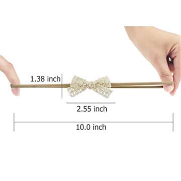 Comfortable Nylon Lace Hair Bow Headbands for Babies