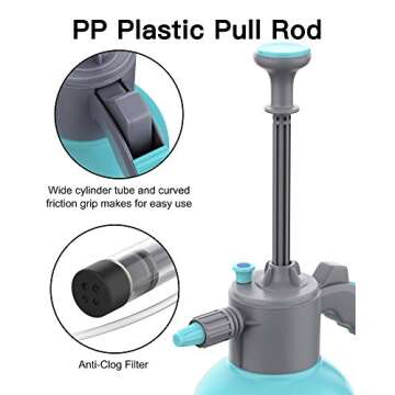 FiveJoy 2L Garden Pump Sprayer with Adjustable Nozzles