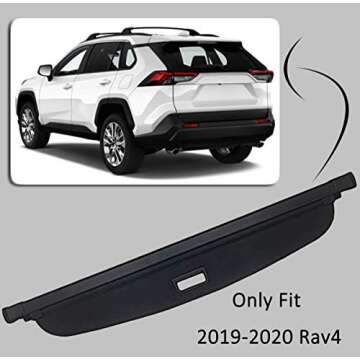 kaungka Cargo Cover Compatible with 2019 2020 2021 2022 2023 toyota rav4 Retractable Trunk Shielding Shade (Black)