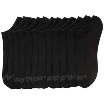 AND1 Men's No Show Socks - 12 Pack Performance Stretch Athletic Compression Socks for Men - Sports Low Cut Socks (6-12.5), Size 6-12.5, Black