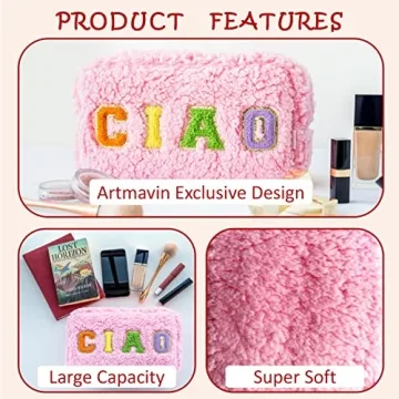 Artmavin Chenille Paillette Women's Cosmetic Bag