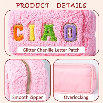 Artmavin Chenille Paillette Women's Cosmetic Bag