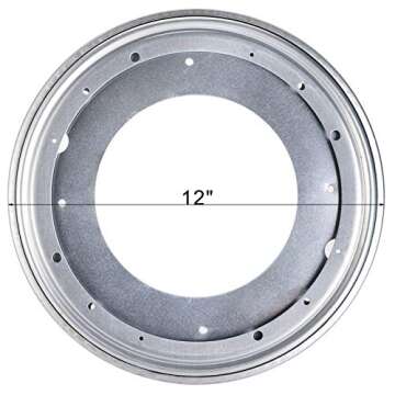 Fasmov 12-Inch Lazy Susan 5/16 Thick Turntable Bearings with 6 Rubber Pads, Pack of 2