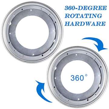 Fasmov 12-Inch Lazy Susan 5/16 Thick Turntable Bearings with 6 Rubber Pads, Pack of 2