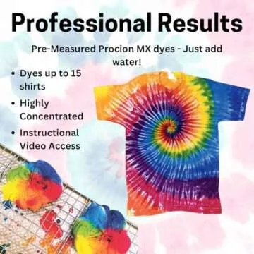 Jacquard Large Tie Dye Kit for Kids and Adults, Pre-Measured, Highly Concentrated Procion MX Dye Colors in Magenta, Turquoise, and Yellow, Soda Ash Dye Fixer Included, Dyes up to 15 Shirts