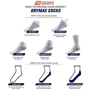 R-Gear Drymax Low Cut Running Socks For Men and Women, Medium Cushion | Breathable, Moisture Control & Anti Blister | L, White, 3 Pack