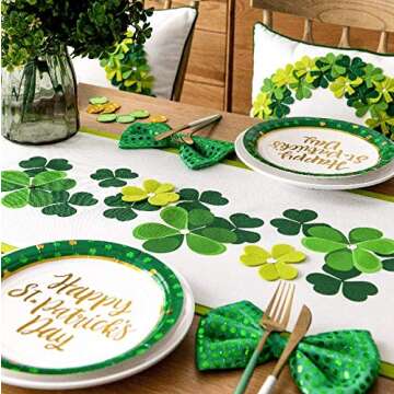 Cassiel Home st Patricks Day Decorations Table Runner 72 Clover Table Runner Shamrock