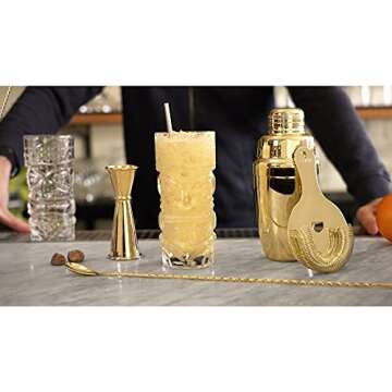 Viski Tropical Tiki Glasses Set - Stylish Cocktail Tumblers