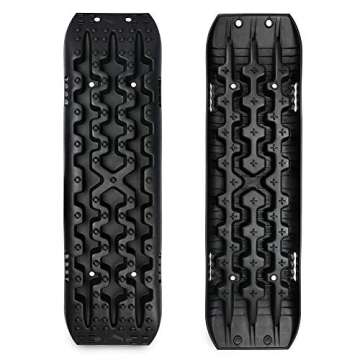 X-BULL New Recovery Traction Tracks Sand Mud Snow Track Tire Ladder 4WD (Black,3gen)