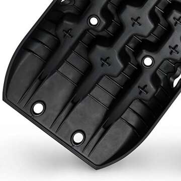 X-BULL New Recovery Traction Tracks Sand Mud Snow Track Tire Ladder 4WD (Black,3gen)