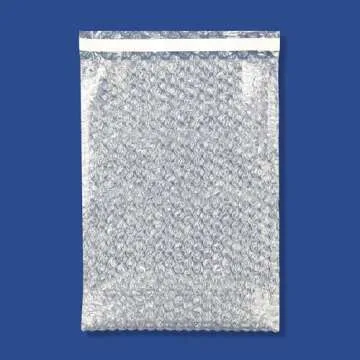 The Boxery 8x11.5" Clear Self-Sealing Bubble Out Bag Pouches -100 Pack- Bubble Cushion Wrap Bags for...