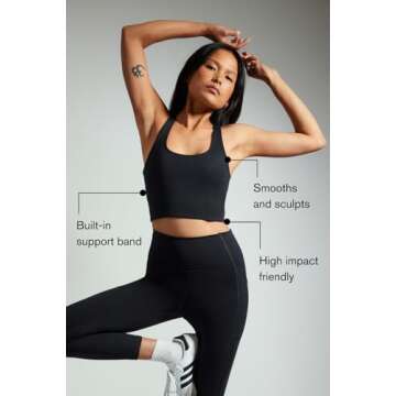 Girlfriend Collective Paloma Racerback Bra, Black XS