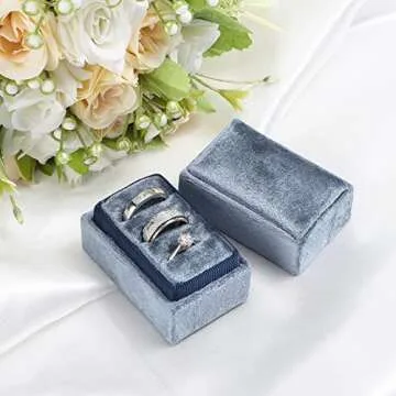 Etercycle Velvet Ring Box | Elegant 3 Slot Jewelry Holder
