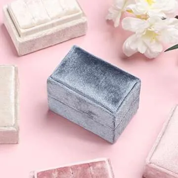 Etercycle Velvet Ring Box | Elegant 3 Slot Jewelry Holder