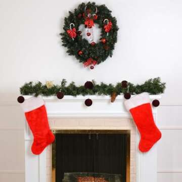 Jlong 12 Pcs Velvet Christmas Ornaments Balls Flocked Christmas Tree Ball Hanging Ornaments Shatterp...