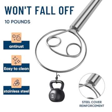 YIGEDA Danish Dough Whisk Stainless Steel Hook Dutch Mixer Tool for Bread Sourdough Baking Mixing