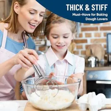 YIGEDA Danish Dough Whisk Stainless Steel Hook Dutch Mixer Tool for Bread Sourdough Baking Mixing