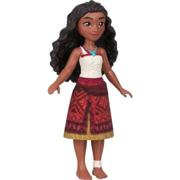 Mattel Disney Moana 2 Toys, Moana & Maui Ocean Adventures 2-Pack with 2 Small Dolls & Hook Accessory, Inspired by The Movie