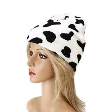 Newfancy Women Men Winter Hats Animals Print Pattern Beanie Knitted Soft Warm Slouchy Skull Ski Cap