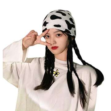 Newfancy Women Men Winter Hats Animals Print Pattern Beanie Knitted Soft Warm Slouchy Skull Ski Cap