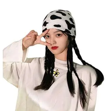 Newfancy Women Men Winter Hats Animals Print Pattern Beanie Knitted Soft Warm Slouchy Skull Ski Cap