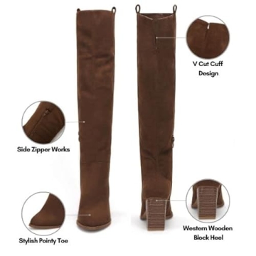 Ermonn Over The Knee Wide Calf Faux Suede Boots