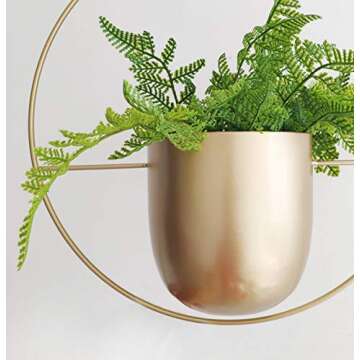 Stylish RISEON Gold Metal Hanging Planter for All Spaces