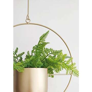 Stylish RISEON Gold Metal Hanging Planter for All Spaces