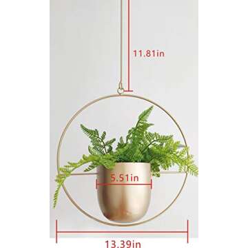 Stylish RISEON Gold Metal Hanging Planter for All Spaces