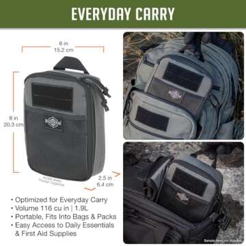 MAXPEDITION Beefy Pocket Organizer (Wolf Gray) Compact, MOLLE-Compatible, 1000D Nylon Tactical EDC P...