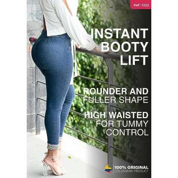 LT.ROSE 1322 Butt Lifting Colombian Jeans Pantalones Colombianos Levanta Cola Deep Blue 7