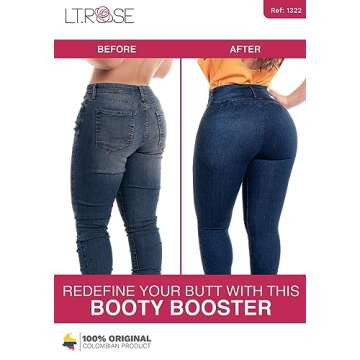 LT.ROSE 1322 Butt Lifting Colombian Jeans Pantalones Colombianos Levanta Cola Deep Blue 7