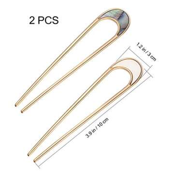 Lurrose Elegant U Shaped Hair Sticks for Women and Girls