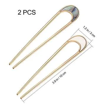 Lurrose Elegant U Shaped Hair Sticks for Women and Girls