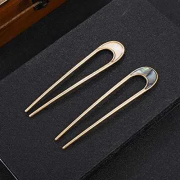 Lurrose Elegant U Shaped Hair Sticks for Women and Girls