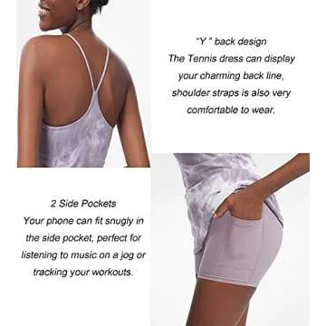 Women's Athletic Tennis Dress With Built-In Bra & Shorts