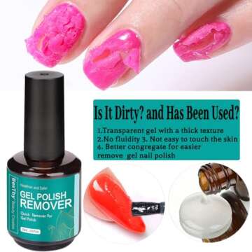 BesTby Gel Nail Polish Remover - Gel Polish Remover for Gel Nails Professional 2-5 Minute, with Cuticle Pusher and Scraper Nail File Tools, Easy and Quick Remove Gel Polish at Home