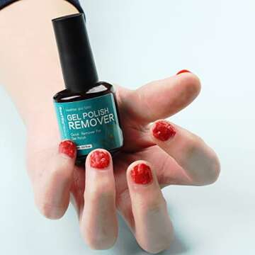 BesTby Gel Nail Polish Remover - Gel Polish Remover for Gel Nails Professional 2-5 Minute, with Cuticle Pusher and Scraper Nail File Tools, Easy and Quick Remove Gel Polish at Home