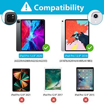 ProCase Smart Case for iPad Pro 12.9 2020 2018 (4th Gen & 3rd Gen) Case with Pencil Holder, Soft Fle...