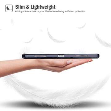 ProCase Smart Case for iPad Pro 12.9 2020 2018 (4th Gen & 3rd Gen) Case with Pencil Holder, Soft Flexible TPU Back Cover Slim Smart Shell Steady Stand Protective Case -Navy