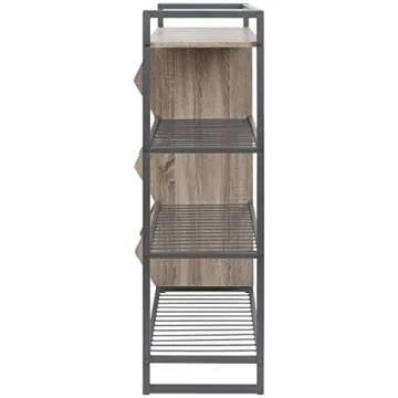 Signature Design by Ashley Maccanet Shoe Rack with Storage Cubbies, Brown