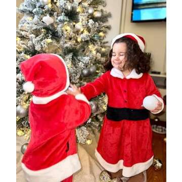 BIG ELEPHANT Unisex Baby 1 Piece Warm Christmas Long Sleeve Romper Pajama with Hat